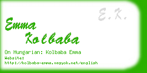 emma kolbaba business card